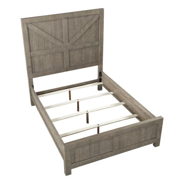 Modus Furniture Austin Light Wood Rustic Grey California King Panel Bed With Barn Door Headboard 9x13f6 The Home Depot