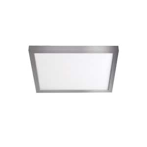 Square 11 in. 1-Light Brushed Nickel LED Flush Mount