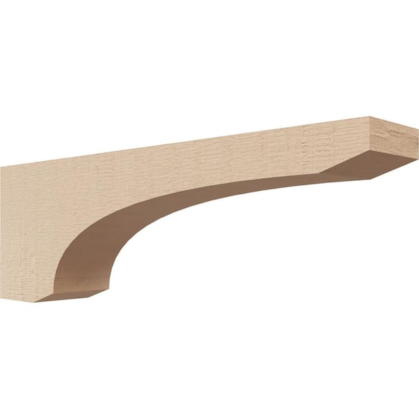 Ekena Millwork 2 in. x 4 in. x 12 in. Series 3 Thin Legacy Rough Cedar Woodgrain Timberthane Polyurethane Corbel, Primed Tan