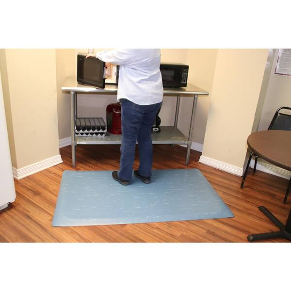 Anti-Fatigue Mat: 12' Long, 3' Wide, 15/16 Thick, Vinyl, Beveled Edges,  Heavy-Duty