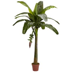 Real Touch 6 ft. Artificial Green Banana Silk Tree