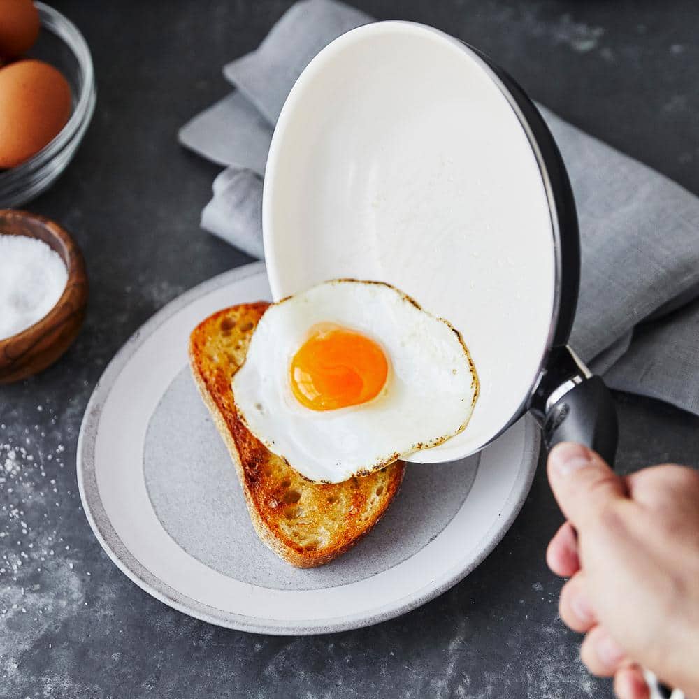 GreenPan Rio Black and Cream Ceramic Nonstick 3-Piece Frying Pan Set