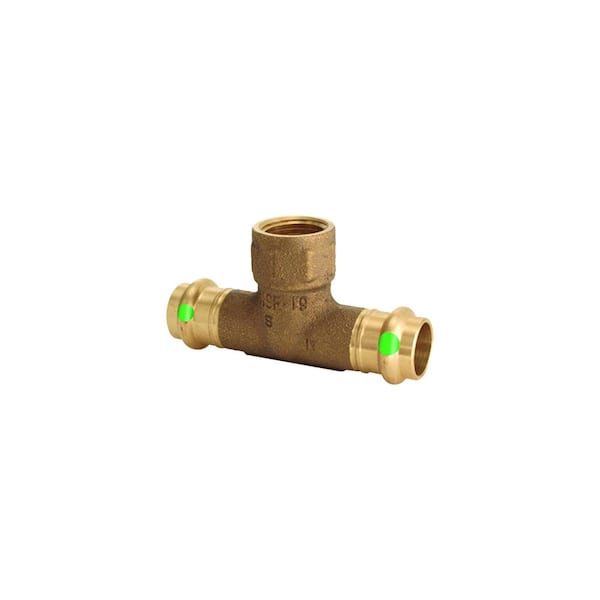 Viega ProPress 2 in. Press x 2 in. Press x 3/4 in. FPT Zero-Lead Bronze Reducing Tee