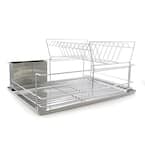 Better Chef Black Large Metal Dish Drying Rack with Drying Mat 98589238M -  The Home Depot