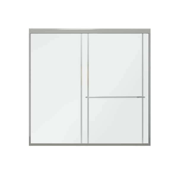 WEGATE 56- 60 in. x 58 in. 2 Panel Chrome Finished Glass Shower Sliding Doors