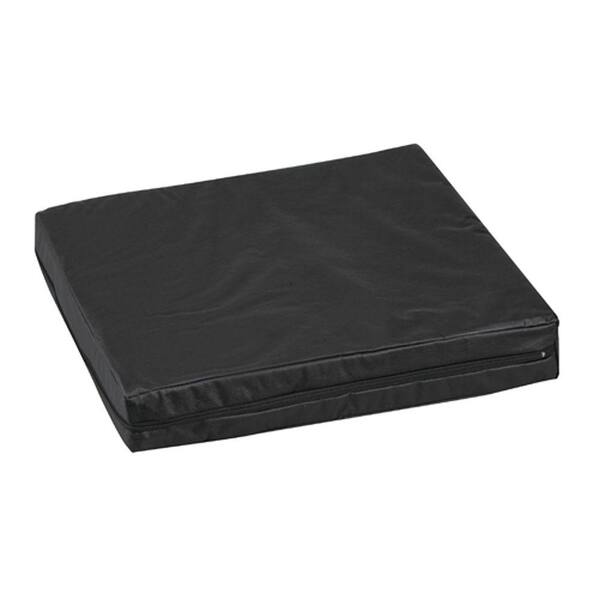 MABIS 16 in. x 18 in. x 3 in. Pincore Cushion with Leatherette Cover in Black