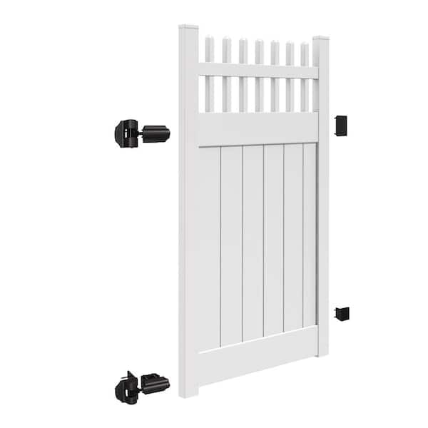 Carson 4 ft. x 6 ft. White Vinyl Open Picket Fence Gate
