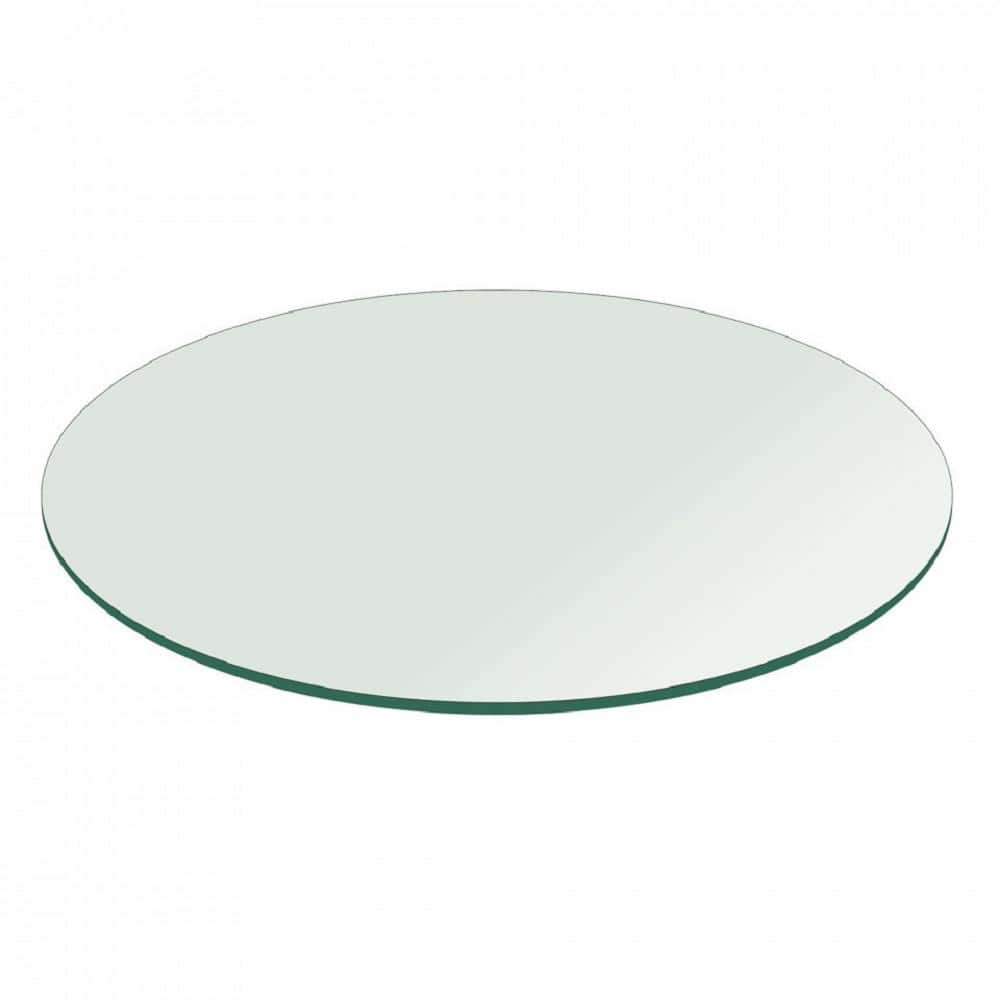 Fab Glass and Mirror 36 in. Clear Round Glass Table Top, 1/4 in ...