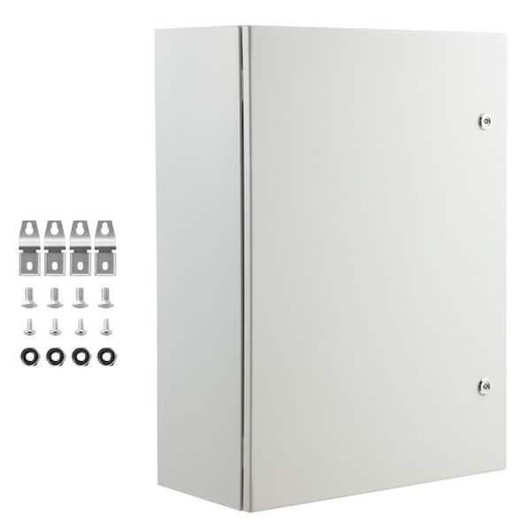 Steel Electrical Box, 27.6 x 19.7 x 9.8 in., Cold Rolled Steel Enclosure, Wall-Mounted Outdoor Box with Mounting Plate
