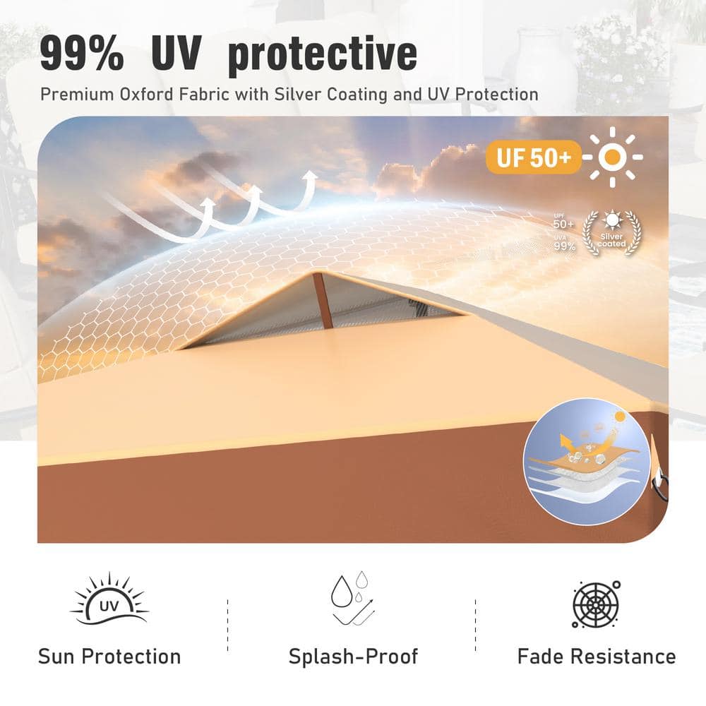 10' x 10' Beige and Brown Pop-Up Canopy Tent with Sidewalls