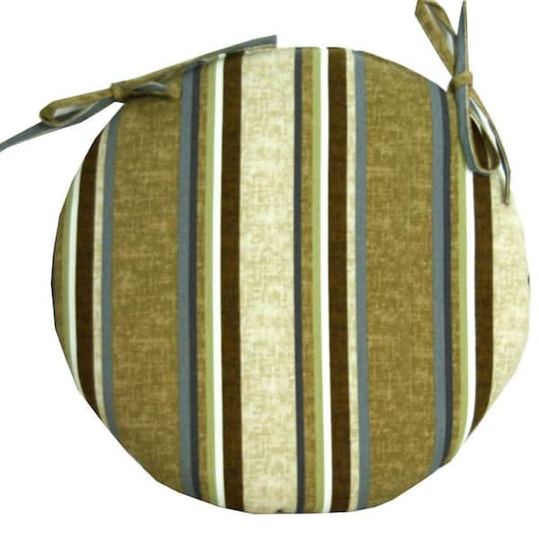 Unbranded Cabot Stripe Tobacco Outdoor Bistro Seat Cushion-DISCONTINUED