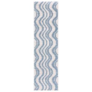 Norway Blue/Ivory 2 ft. x 8 ft. Abstract Striped Runner Rug