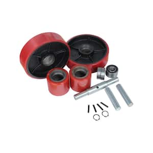 Standard EOS10 Fully Complete Replacement Pallet Jack Load and Steering Wheel Set, Load Wheel 3-9/16 in. x 2-15/16 in.