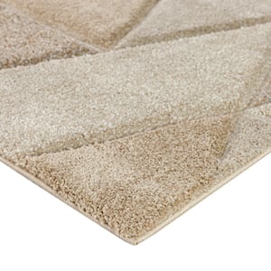 Carmona Abstract Beige 3 ft. 1 in. x 5 ft. Area Rug