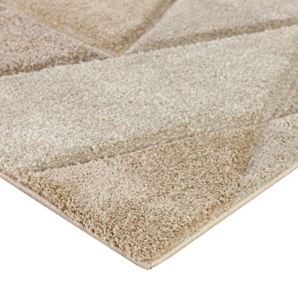 Carmona Abstract Beige 5 ft. 1 in. x 7 ft. 5 in. Area Rug