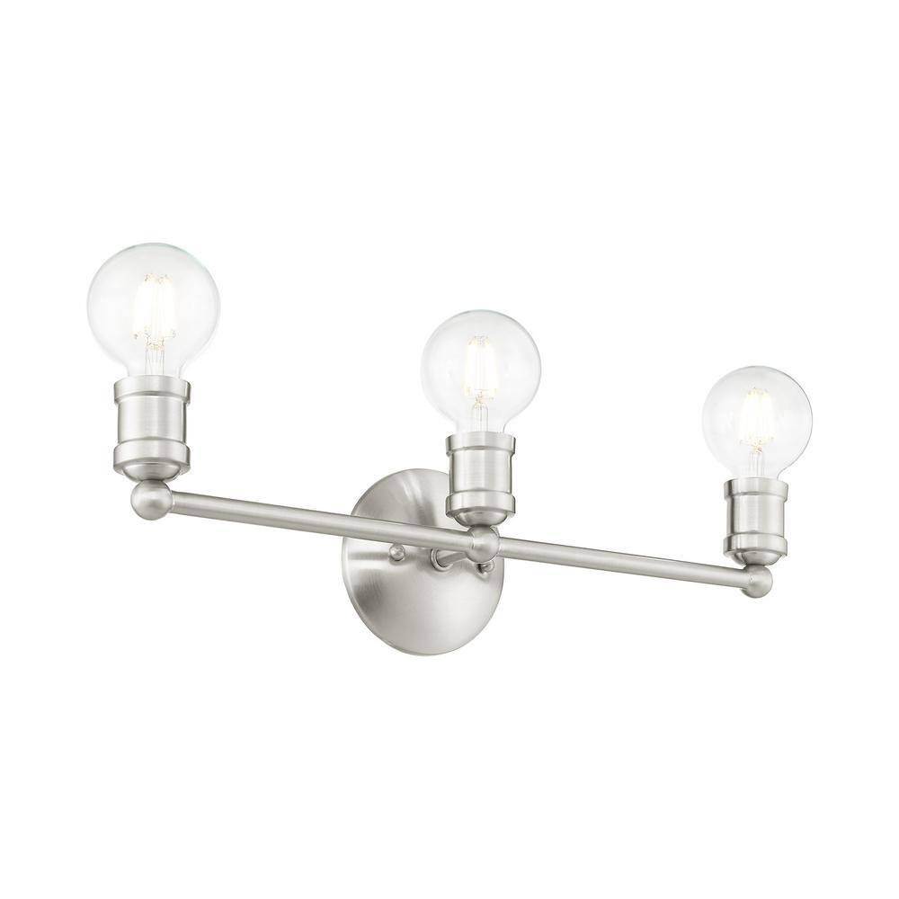 Lansdale Brushed Nickel 3-Light Vanity Sconce with Dimmable Lights