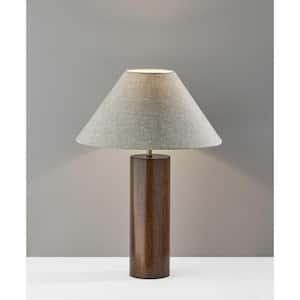 25.5 in. Brown Standard Light Bulb Bedside Table Lamp