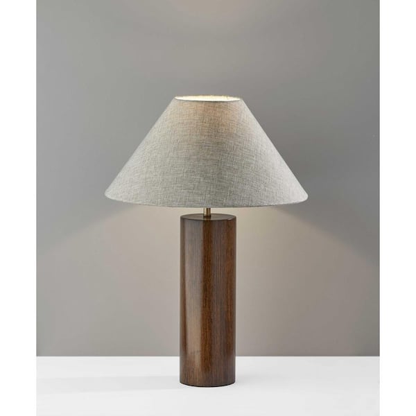 HomeRoots 25.5 in. Brown Standard Light Bulb Bedside Table Lamp