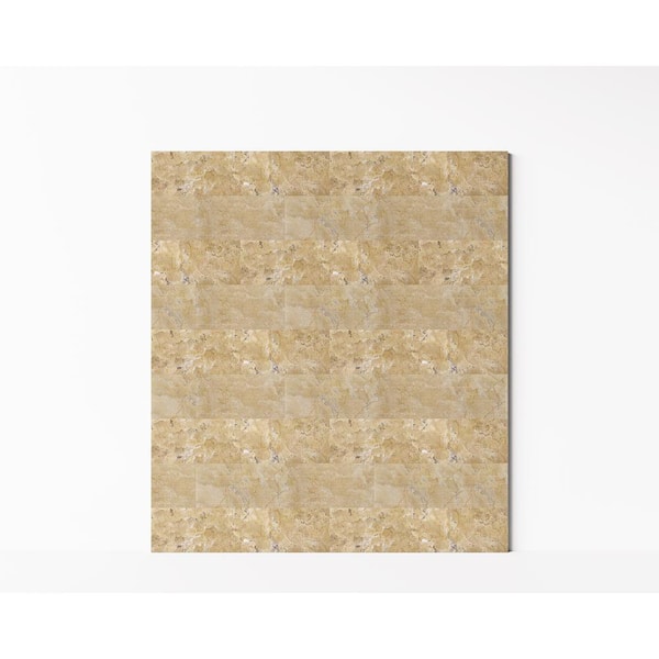 Unbranded - Hyatt Polished Yellow Beige 12 in. x 24 in. Finished Marble Natural Stone Floor and Wall Tile (8 sq. ft./Case)