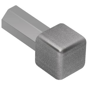 Quadec Pewter Textured Color-Coated Aluminum 3/8 in. x 1 in. Metal Inside/Outside Corner
