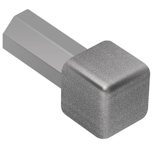 Quadec Pewter Textured Color-Coated Aluminum 1/2 in. x 1 in. Metal Inside/Outside Corner