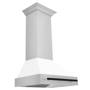Autograph Edition 30 in. 400 CFM Ducted Vent Wall Mount Range Hood in Stainless Steel, White Matte & Matte Black