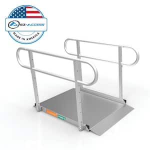 GATEWAY 3G 4 ft. Aluminum Solid Surface Wheelchair Ramp with 2-Line Handrails