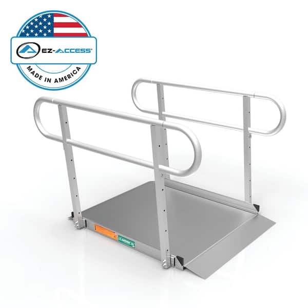 EZ-ACCESS GATEWAY 3G 4 ft. Aluminum Solid Surface Wheelchair Ramp with 2-Line Handrails