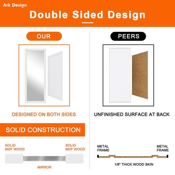 ARK DESIGN 96 in. x 80 in. Solid Core 1-Lite Mirror White