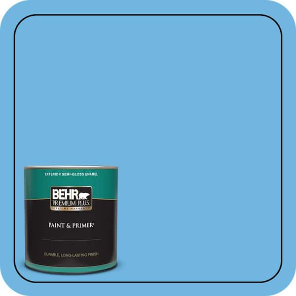 BEHR PREMIUM PLUS 1 qt. #P500-4 Life Force Semi-Gloss Enamel Exterior Paint & Primer