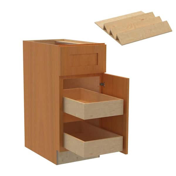 Home Decorators Collection Newport 15 in. W x 24 in. D x 34.5 in. H Assembled Plywood Base Kitchen Cabinet in Cinnamon with 2ROT Spice Soft Cls RH