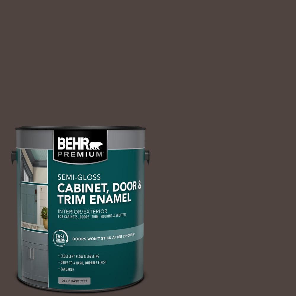 ビーリス エクスプレス カラー リフォーム ダークブラウン 4本セット(未開封) BEHR PREMIUM 1 gal. #790B-7 Bitter Chocolate Semi-Gloss Enamel
