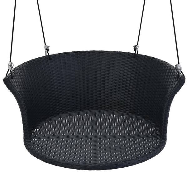 Belham living saria resin wicker single hanging discount swing chair with seat pad