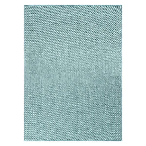 World Rug Gallery Blue 5 ft. x 7 ft. Solid Flatweave Indoor/Outdoor Area Rug