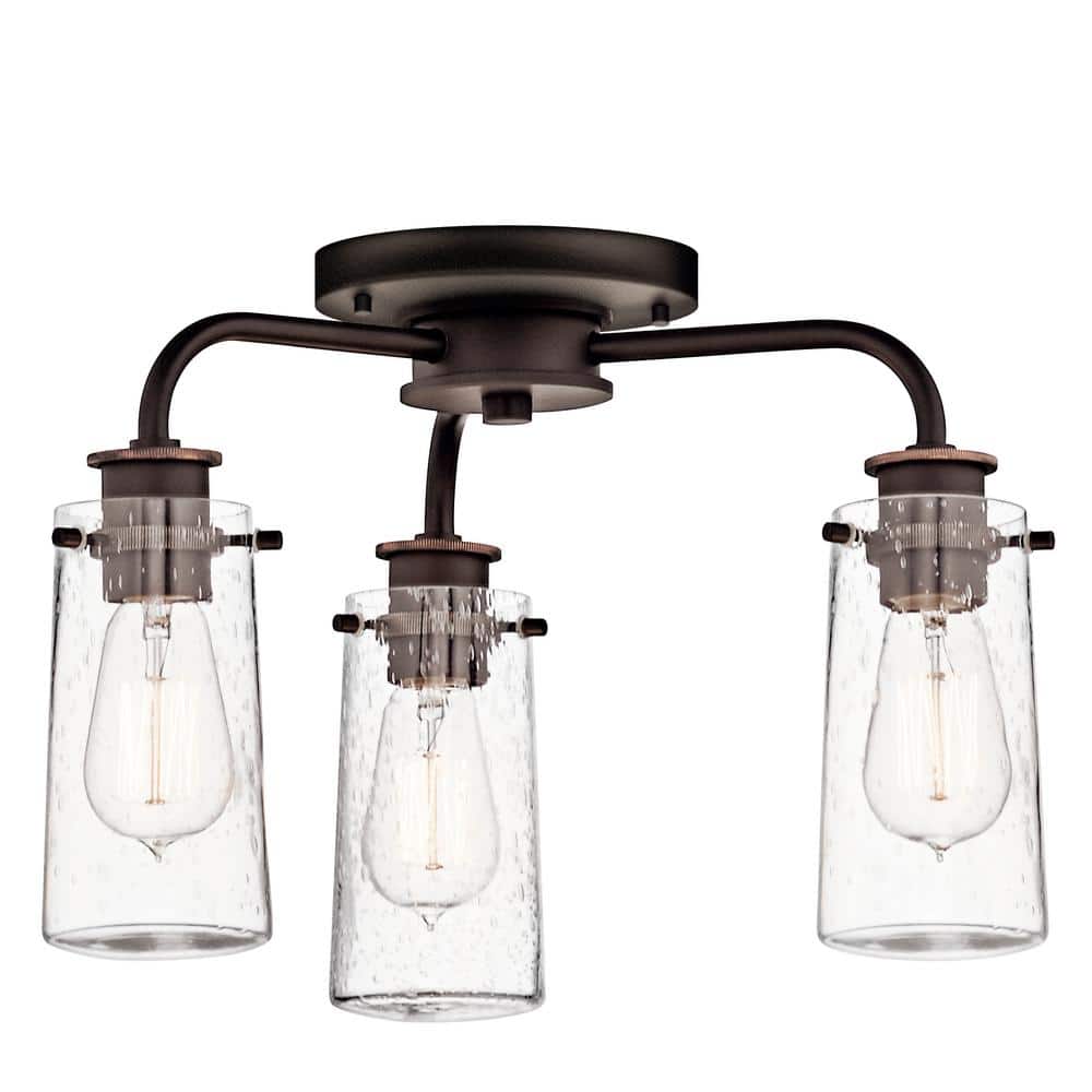 Braelyn 11.25" Olde Bronze Mini Chandelier with Clear Seeded Glass