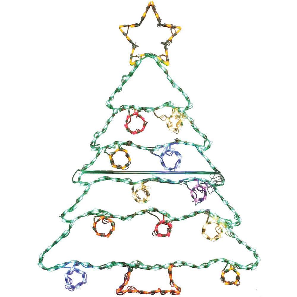 4.5 ft. 206-Light Multi-Color Christmas Tree Novelty Light