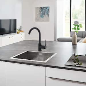 Single Handle Kitchen Bar Faucet with 360 Degree, Single Hole Bar Kitchen Sink Faucet in Matte Black