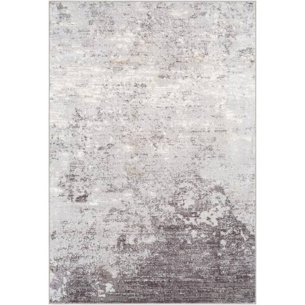 Livabliss Meckler Silver Gray 5 ft. 3 in. x 5 ft. 3 in. Round Area Rug