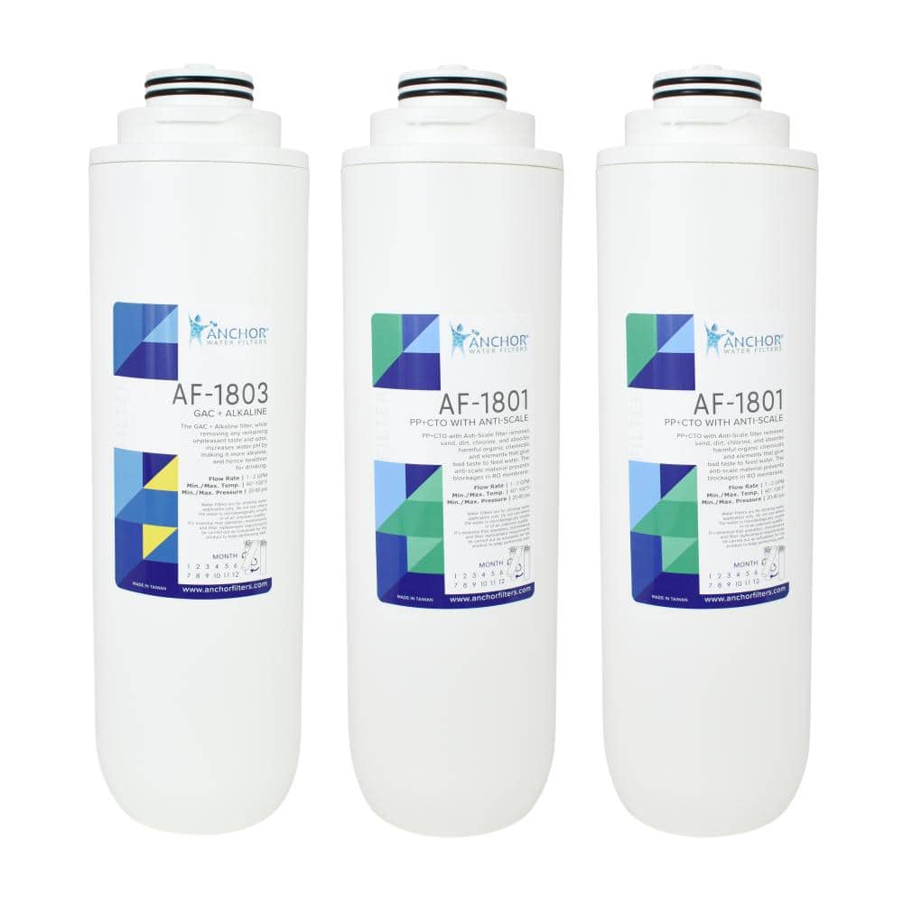 Replacement Filter Set for Anchor EcoFlo Plus 800 GPD Tankless Reverse Osmosis System (No Membrane) price history on PriceWatchPro