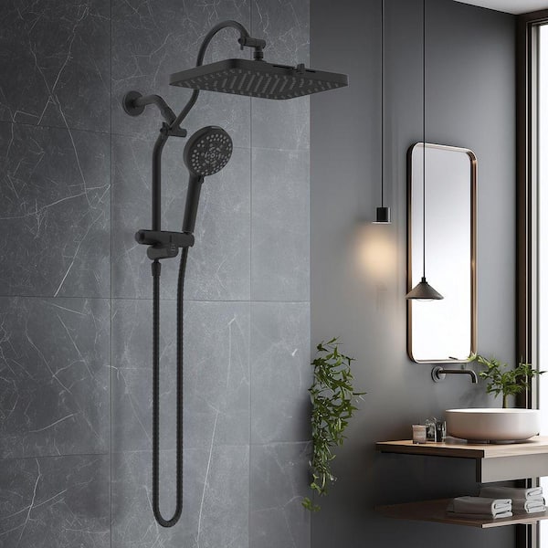 Higulf Easy Reach High Pressure 10-Spray 13 in. Wall Mount Dual