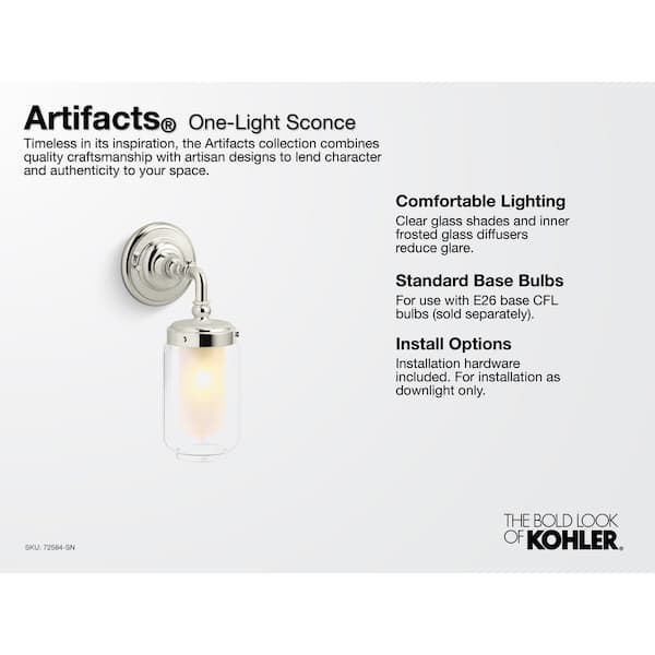 KOHLER Purist 1-Light French Gold Wall Sconce