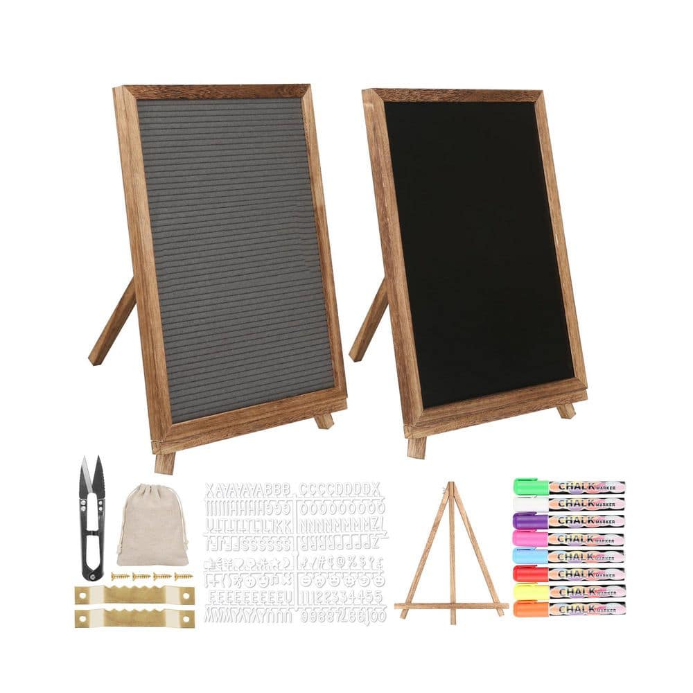 Afoxsos 1-Set Double Sided Chalkboard Felt Letter Board with Stand