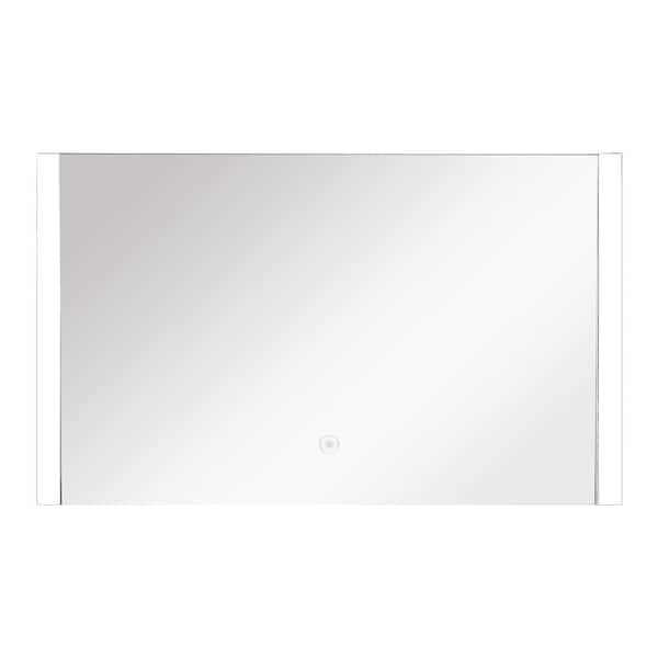 Transolid Ethan 47.24 in. W x 24.02 in. H Frameless Rectangular LED Light Bathroom Vanity Mirror in Silver