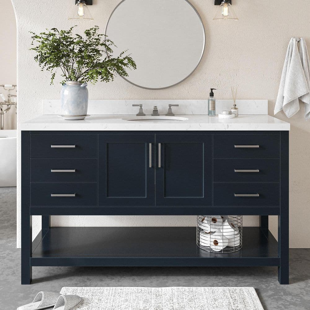 nozominnn♡ ARIEL Magnolia 60 in. Single Sink Freestanding Bathroom Vanity in