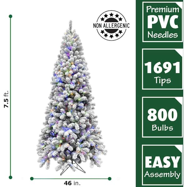 [ Dual Color Switch & Timer & Remote Control ] 9Ft Christmas Garland with  80 Warm White & Multi Color Change Lights 12 Modes Thicker 300 Branches 18