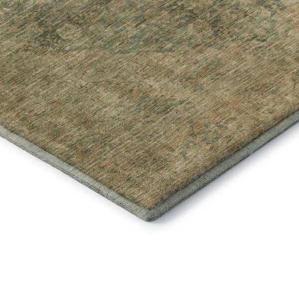 Mayfield Premium Machine Washable Abstract AMF1657 Aloe 5 ft. x 7 ft. 6 in. Area Rug