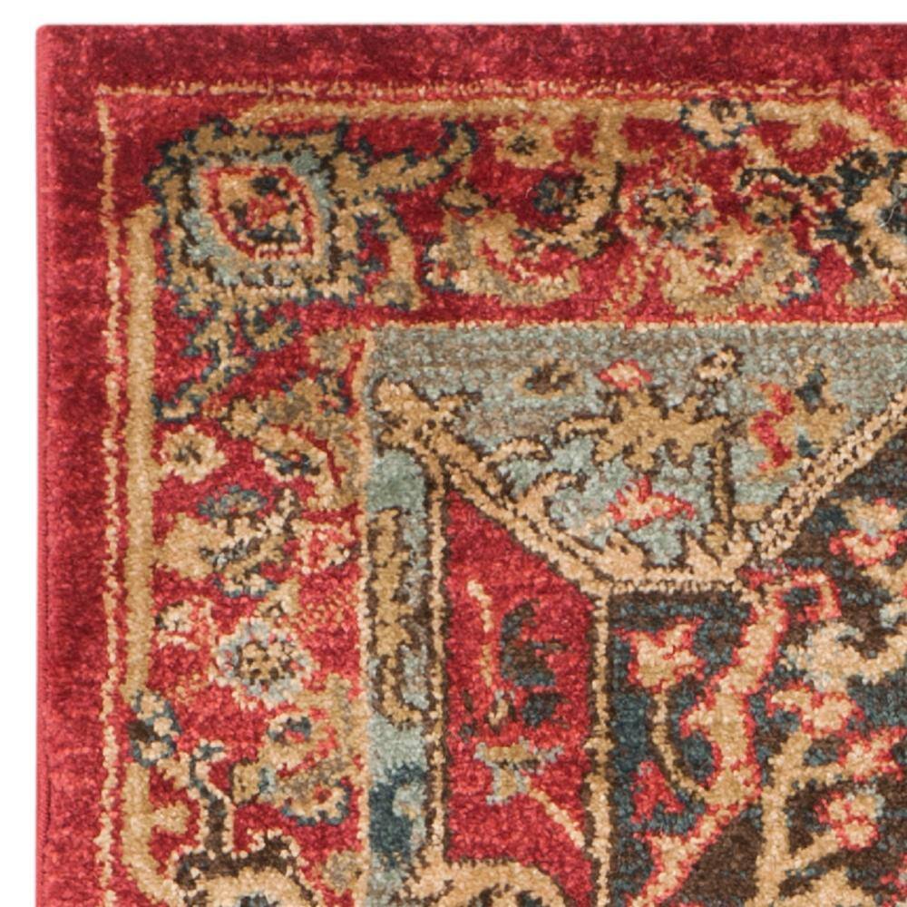 Elegant Mahal Red Synthetic 26" Reversible Area Rug