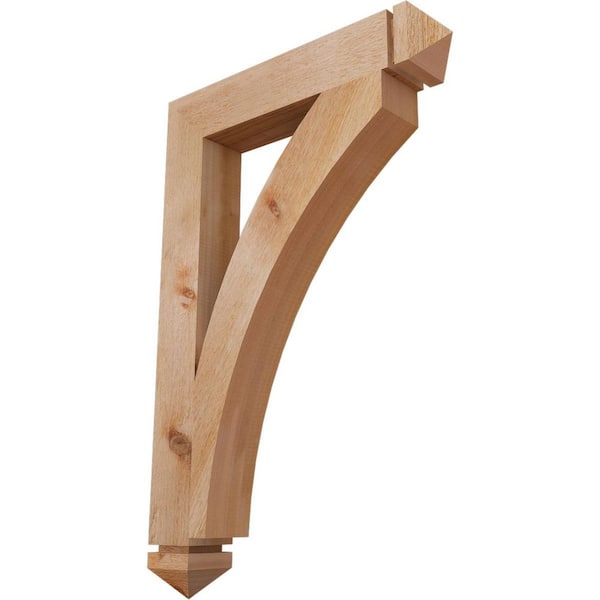 Ekena Millwork 4 in. x 36 in. x 24 in. Western Red Cedar Thorton Arts and Crafts Rough Sawn