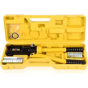 14T Hydraulic Cable Crimping Tool 0.87 in. Stroke with 6AWG-500MCM and 10-Pairs of Die Sets, YQK-240