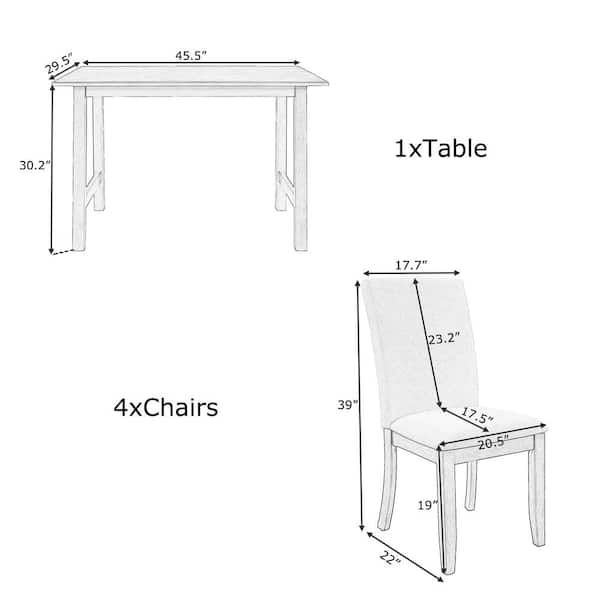 standard dining room chair dimensions